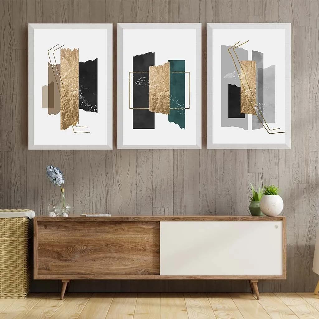 LTjiajuypd Abstract Wall Art Luxury Geometric Canvas Painting Modern Style Poster Prints Bedroom Living Room Wall Decoration(50x75cm-3Pcs)