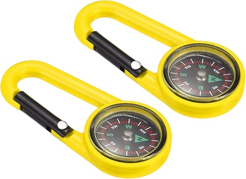 Miniatura 7 de PATIKIL Brújula de llavero, brújula de campamento de bolsillo con hebilla para senderismo al aire libre, caza, viajes