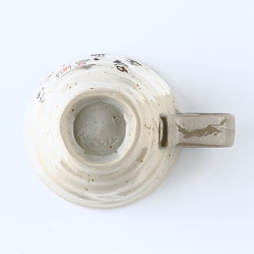 Miniatura 7 de Juego de 2 tazas de café de cerámica japonesas Mino Yaki (Ware), diseño de poema japonés Jizo, gris, 8.8 onzas líquidas, tazas de té hechas a mano,