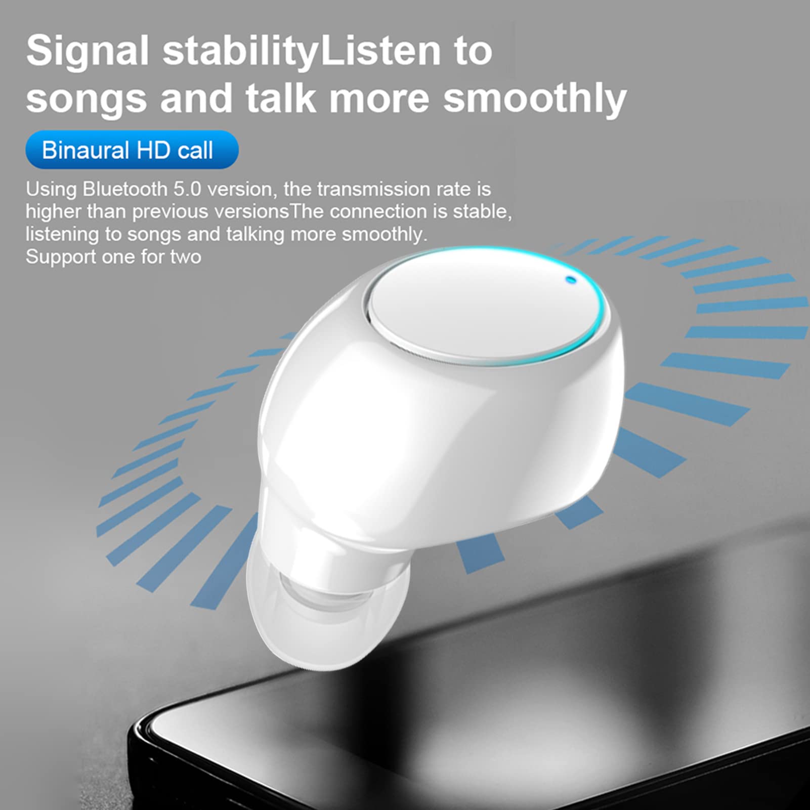 Auricolare Singolo Blue Tooth - Cuffie Blue Tooth | Auricolari per Il Lavoro Sleep Ear Buds Wireless Secret Wireless Auricolari per Orecchie Piccole Auricolare