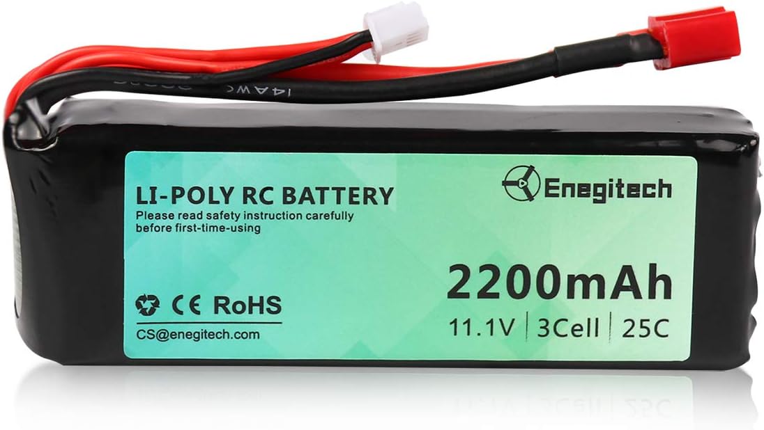 Enegitech 3S Lipo Battery RC Battery 11.1V 25C 2200mAh with Deans-T Plug for RC Car Airplane Helicopter Boat Drone FPV RC Evader BX Car RC Truck RC Truggy