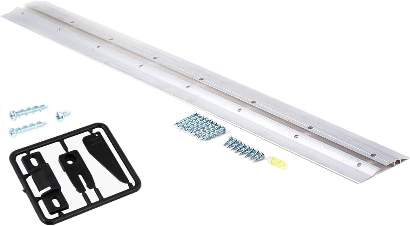 Hangman 42" Heavy-Duty Mirror and Picture Hanger with Security Lock Includes Walldog Anchorless Screws - Aluminum (HM-42D-SL)