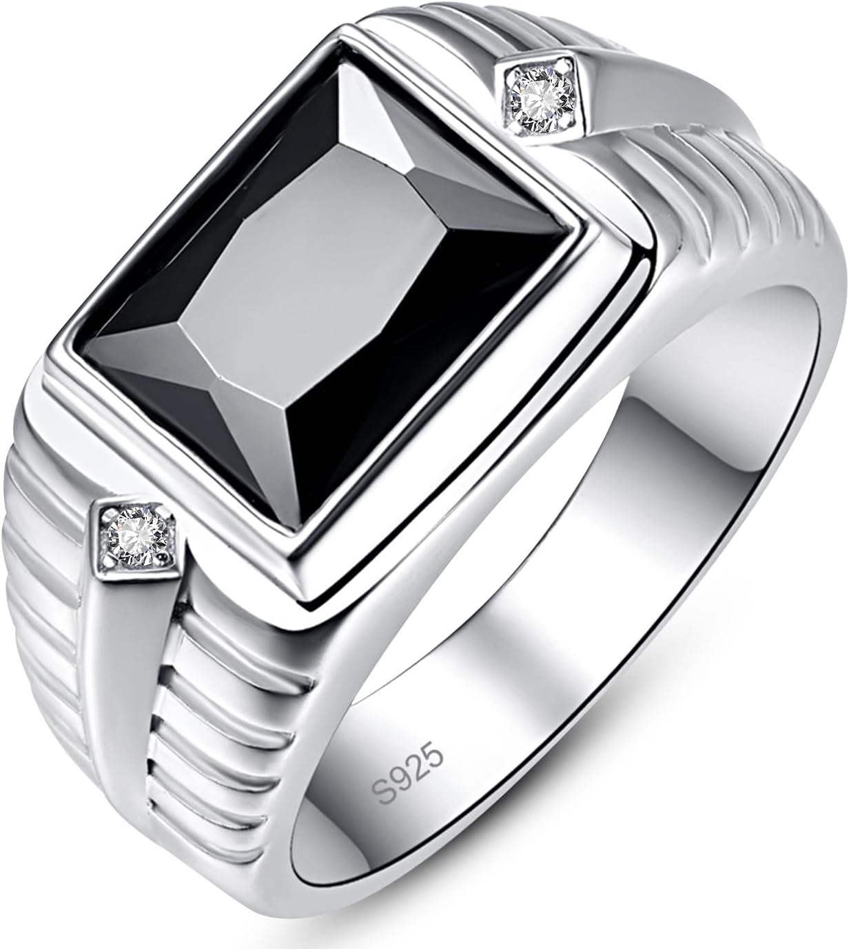 10ct 8x12mm Square-Cut Created Sapphire|Peridot Ring 925 Sterling Silver Ring Mens Engagement Wedding Bands Ring Size 6-14