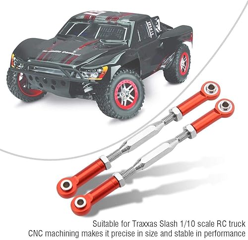 Miniatura 3 de Varillas de dirección de camión a control remoto, 2 varillas de aleación de aluminio para Traxxas Slash escala 1/10, camión a control remoto,