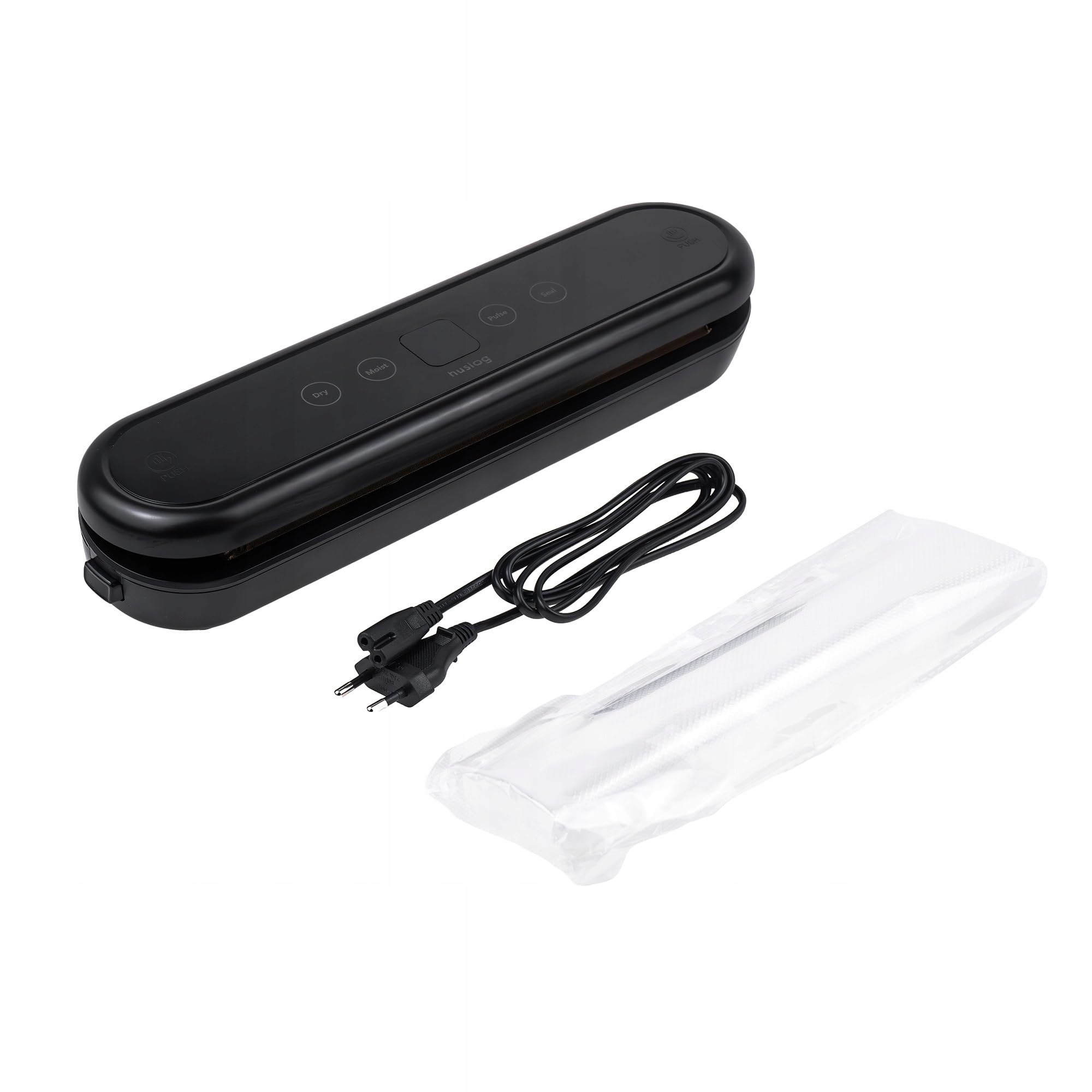 Huslog Mini Machine Sous Vide Alimentaire, Pompe à Vide Sans Fil 5W, Rechargeable USB-C & USB-A, -45 à -65 kPa, Compacte & Portable, avec 5 Sacs 21x22 cm, Maison & Voyage, Noir