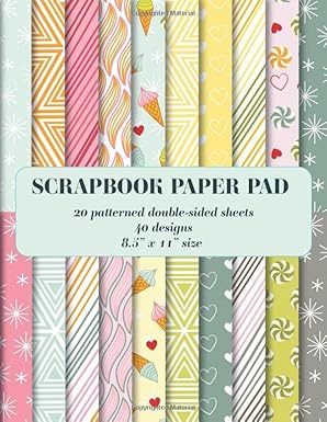Amazon.com: Scrapbook Paper Pad: 20 patterned double sided sheets. 8.5 ...