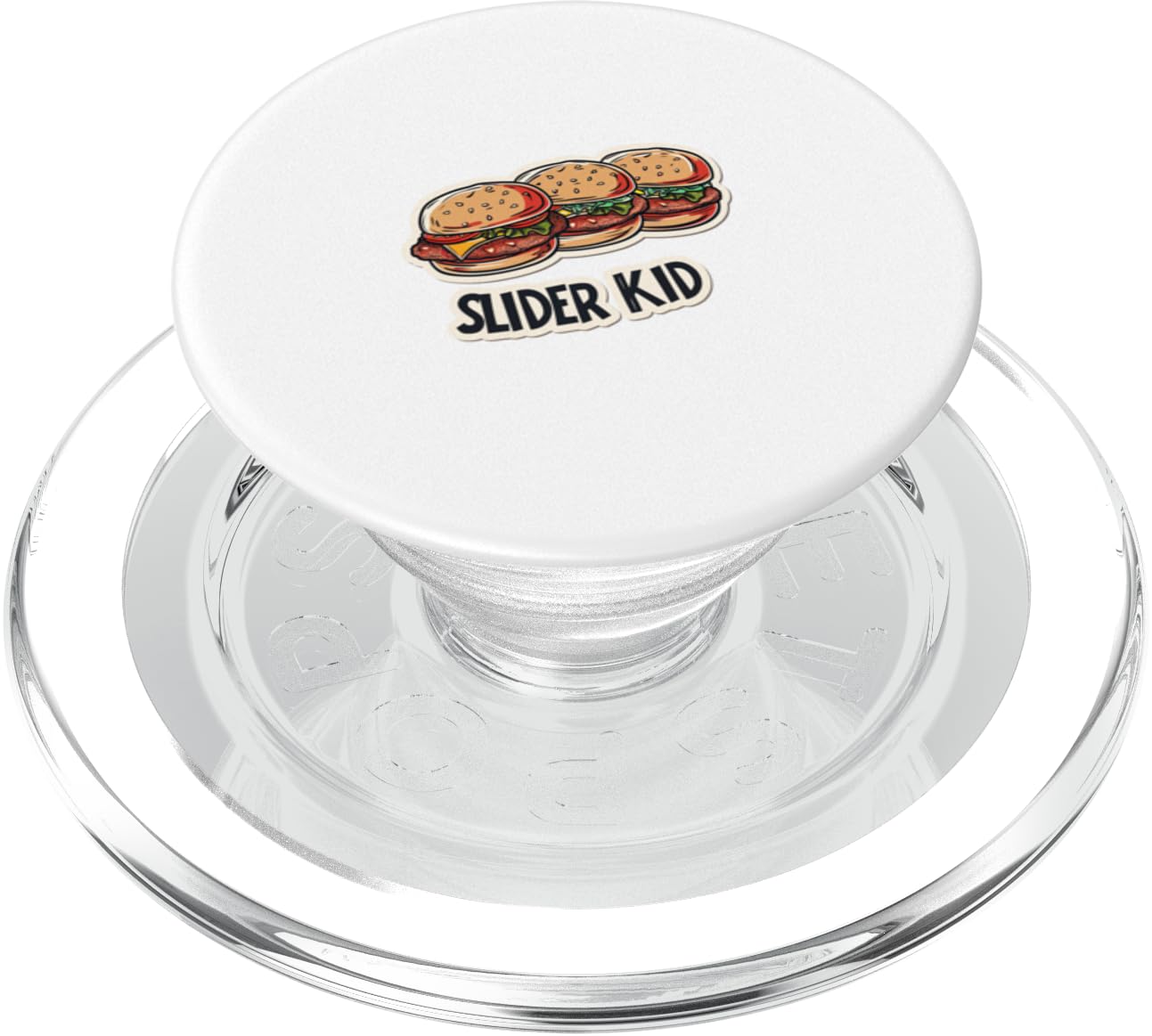Slider Kid Cheese Burger Foodie Funny Hamburger Lover Fresh PopSockets PopGrip for MagSafe, Clear