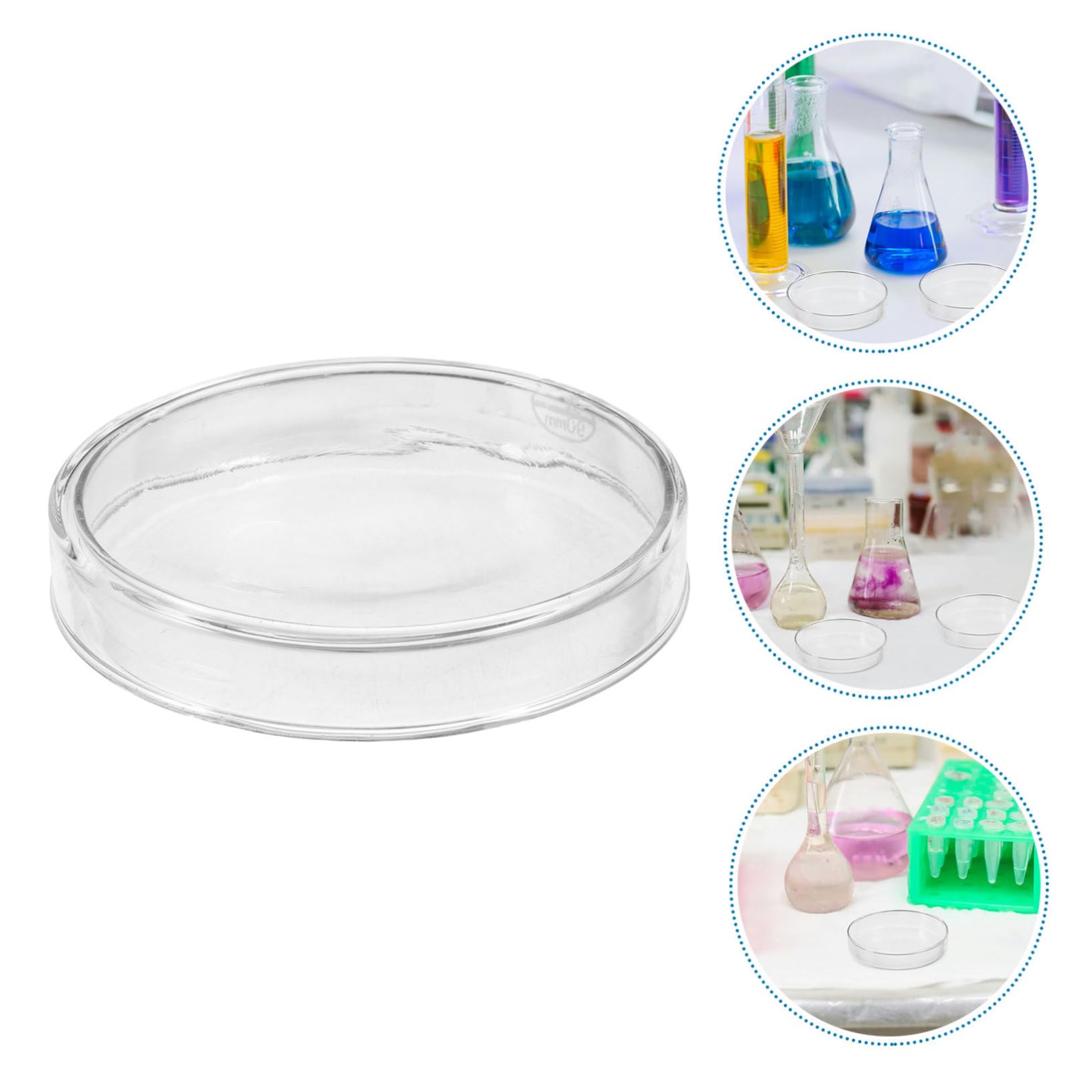 PLAFOPE 5 Stück Teiliges Glas Petri-schale mit Deckel Hitzebeständig und Langlebig für Mikrobiologie Pflanzengewebekultur und Laboruntersuchungen Klare Kulturplatten für Präzise