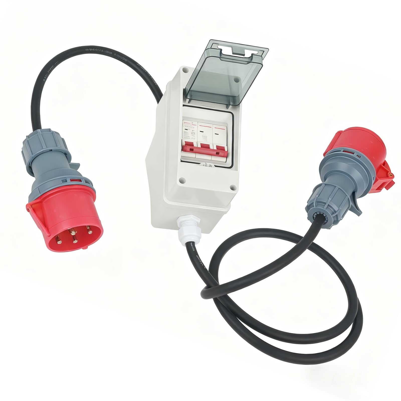 Adattatore CEE 32 A maschio a 16 A, cavo di collegamento con spina, 5 poli 400 V, adattatore ad alta corrente IP 44, prolunga 1 m, utilizzato per apparecchi elettrici, collegamento ecc