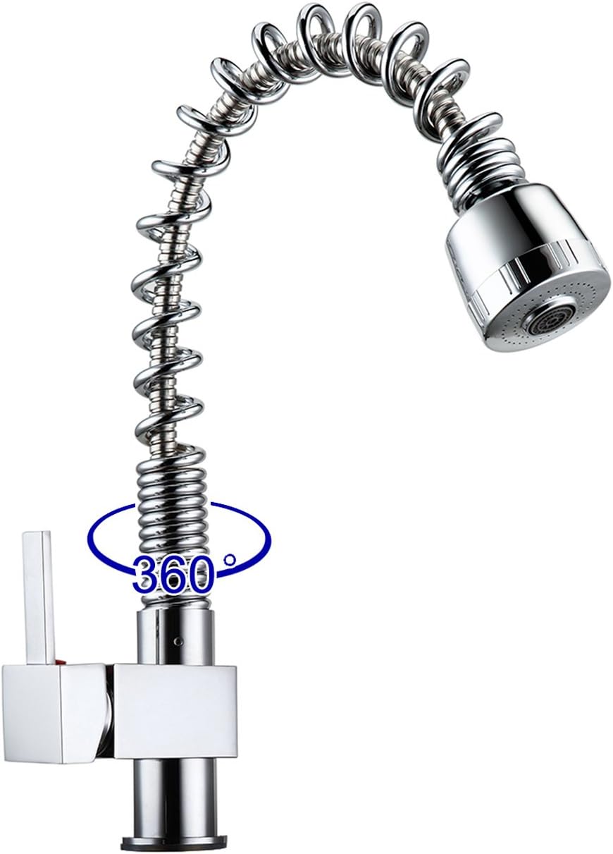 Modern Kitchen Tap Pull Out Spray Sink Mixer Faucet Swivel Spout Single Lever