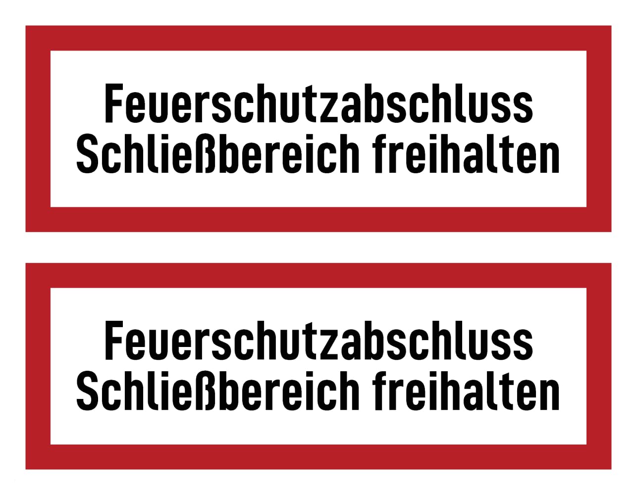 Aufkleber: 52x148 mm, 6 Stück - Rauchschutztür stets geschlo