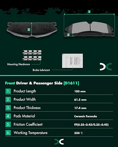 Miniatura 55 de SCITOO D1629 Ceramic Brake Pads Sets Front Fit For Dodge For Durango,For Jeep Grand Cherokee,For Mercedes-Benz