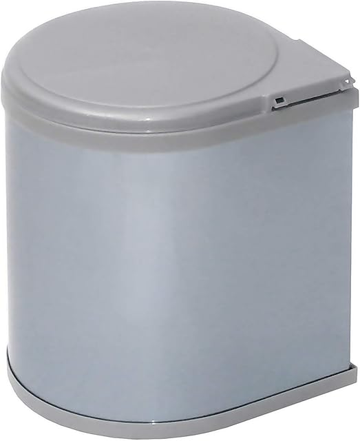 REJS Waste bin,13 litres kitchen swing out and open lid (Grey)