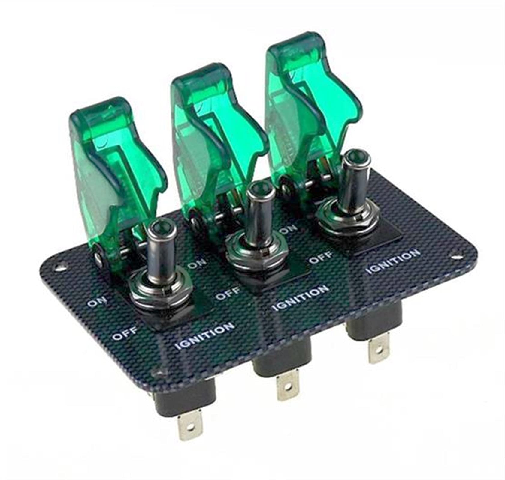 Interrupteur LED vert DC12V pour tableau de bord auto et bateau