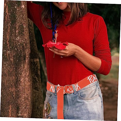 3pcs Canvas Waist Belt for Students Double Buckle Stylish Apricot Fashion Accessory for Jeans and Trousers3