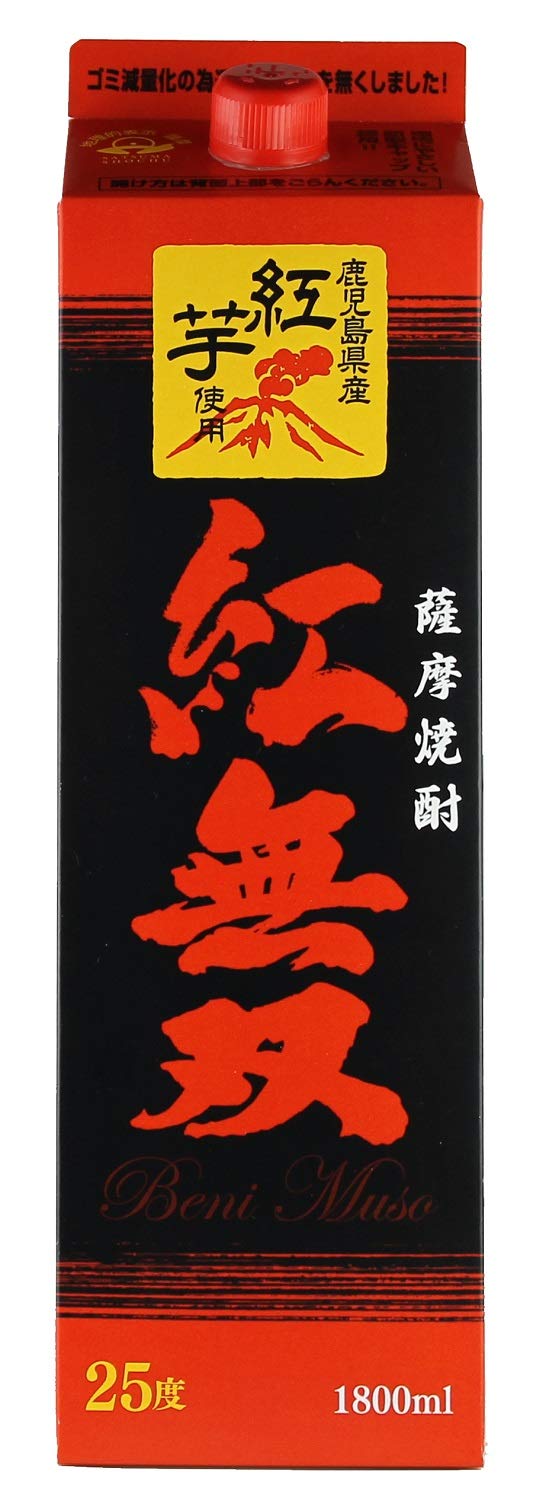 Amazon.co.jp: さつま無双 紅無双パック [ 焼酎 25度 鹿児島県 1800ml