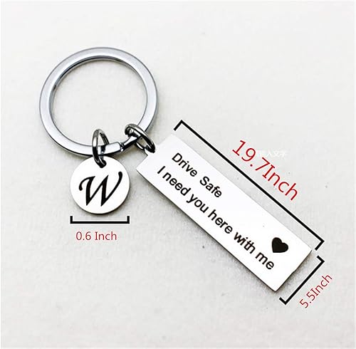 Miniatura 3 de Llavero Drive Safe de 26 letras con llavero Drive Safe I Need You Here with Me Apreciatione Preesent Gift for Driver, plateado