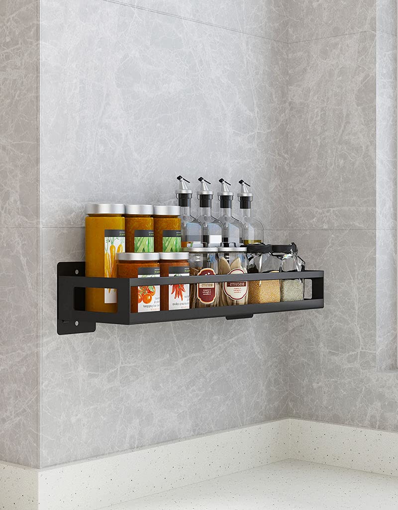 Kitidy Kitchen Wall-mounted Spice Holder – Spice and Sauce Bottle Storage – Hanging Spice Rack and Organizer