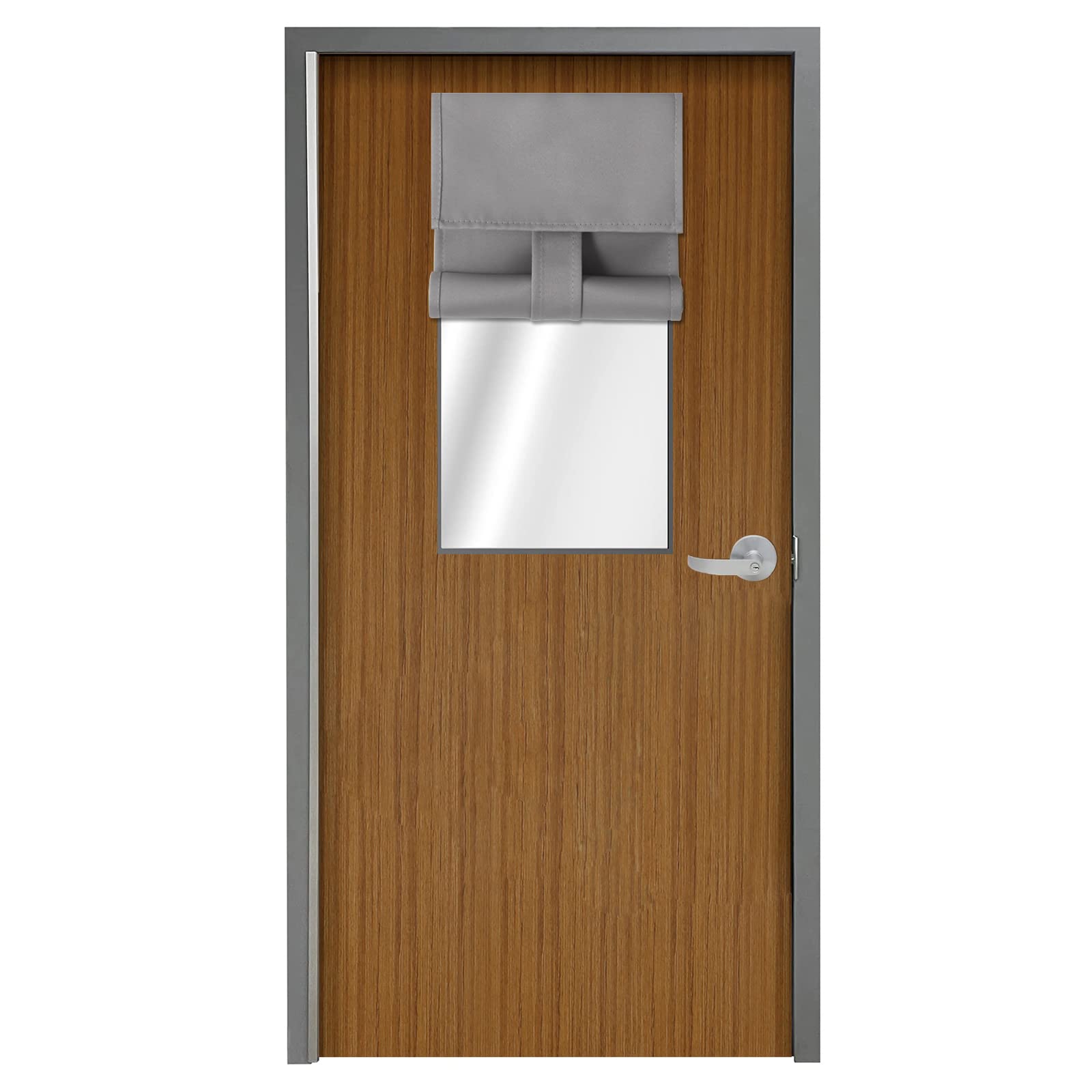WdFour Classroom Door Window Cover,Blackout Shades for Classroom Windows and Doors，Room Darkening Design Blocks Views, Classroom Window Cover Lockdown,(10W*30L,Ligh Grey)