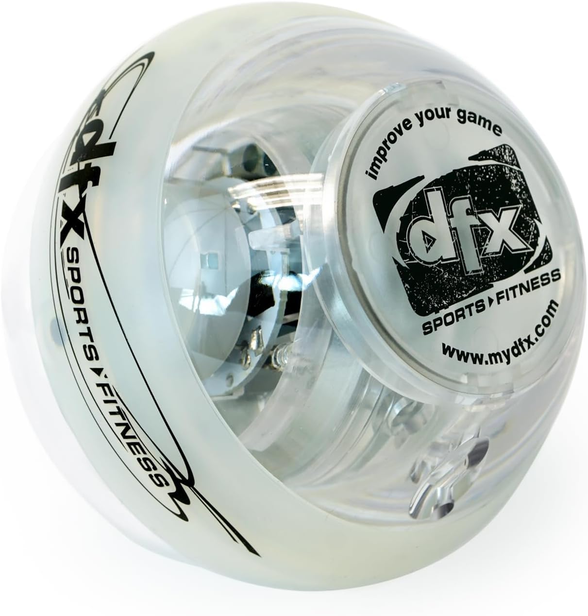 DFX Sports & Fitness Platinum Gyro Exerciser – LED Lighted Wrist & Forearm Strength Trainer, Up to 45 lb Dynamic Resistance Hand & Grip Rehab Tool