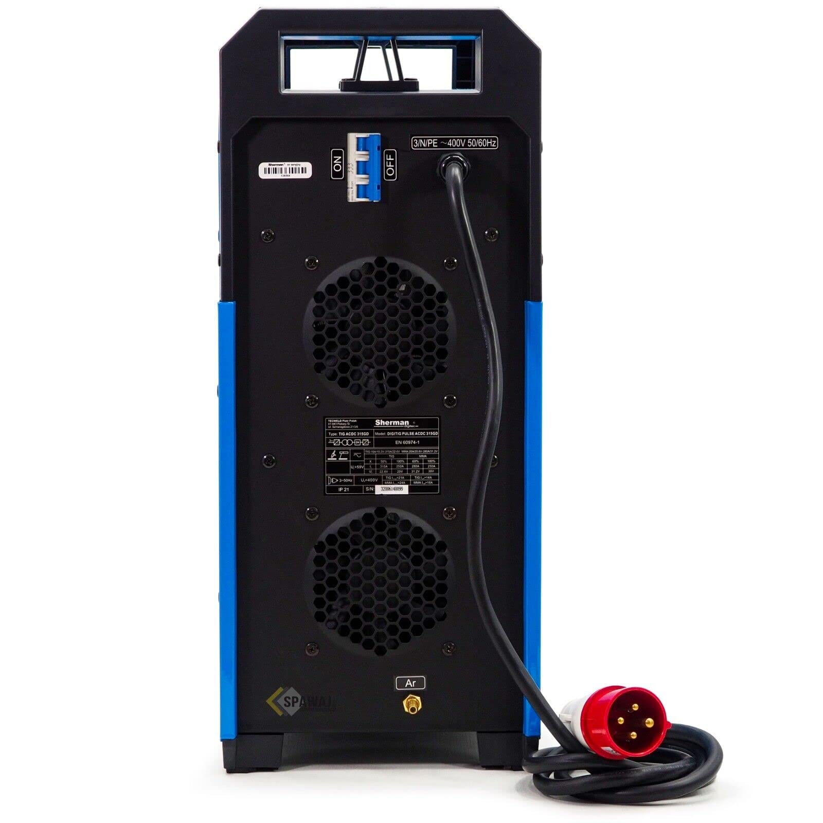 Sherman - Saldatrice DIGITIG 315GD Pulse CA/CC TIG, Pulse CA/CC, 315 Amp, in alluminio e acciaio inox, blu