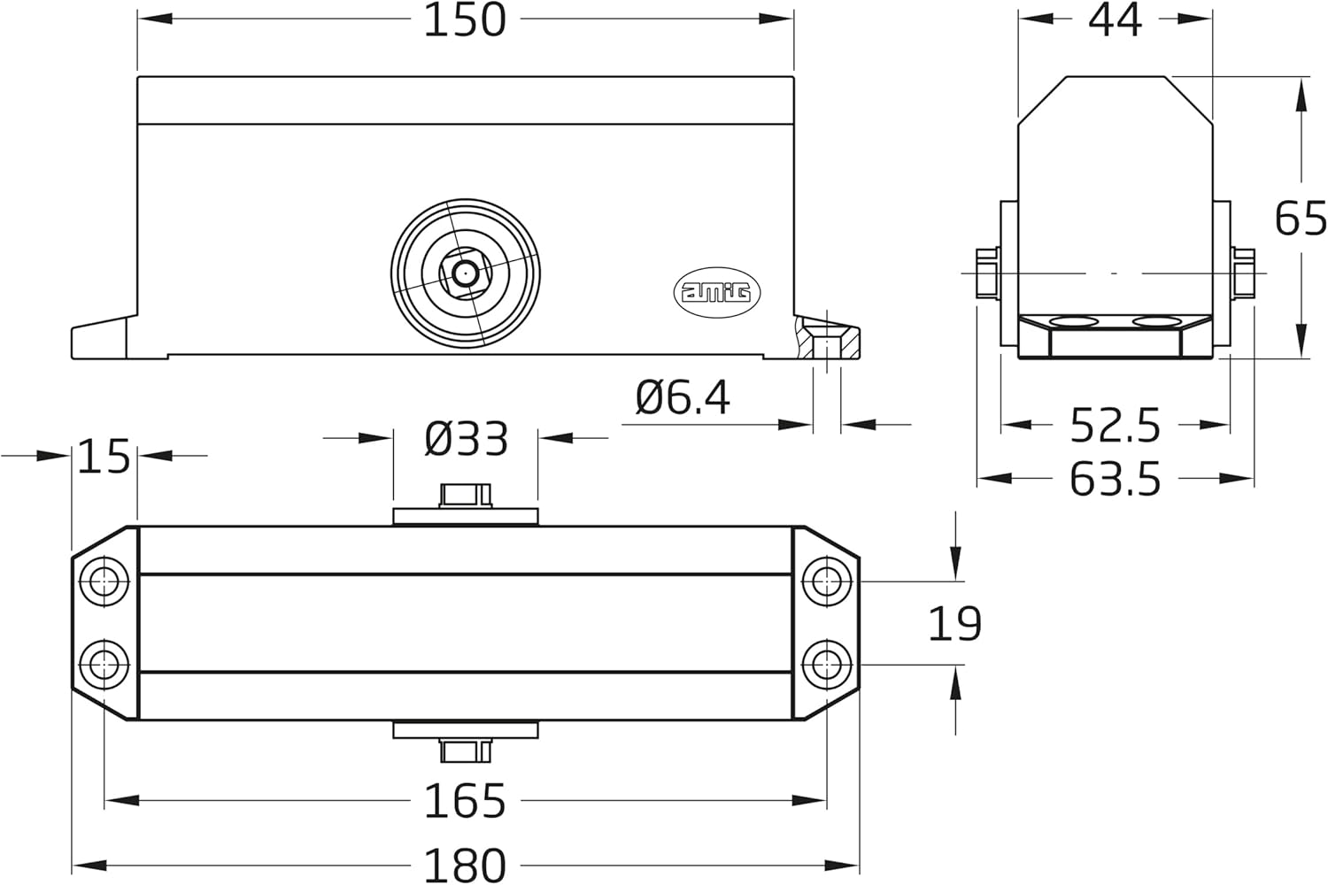 Amig - Automatic Door Closer with Max Weight 40 kg and Max Width 85 cm – with Retention | Silver Aluminium | Prevents Accidents by Doors or Drams | Includes Screws