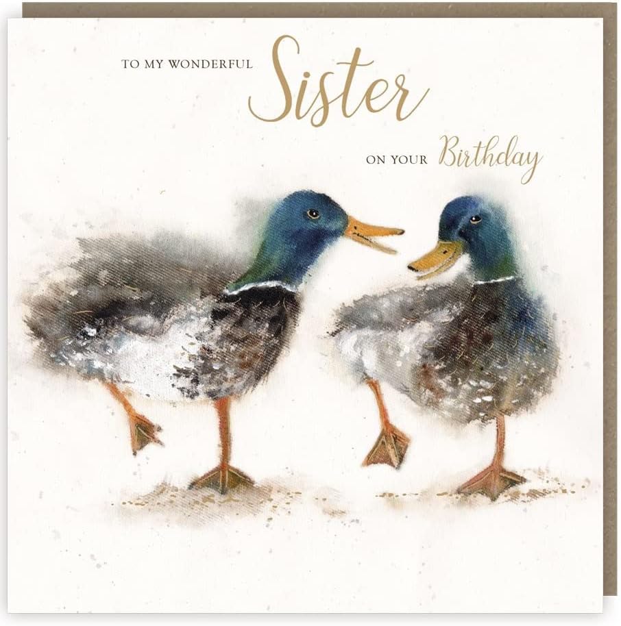 Tracks SISTER Birthday Love Country Foil Fleck Greeting Card, 159cm x 159cm / 6.25 x 6.25 Inches (LC066)