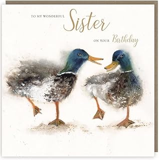 Tracks SISTER Birthday Love Country Foil Fleck Greeting Card, 159cm x 159cm / 6.25 x 6.25 Inches (LC066)