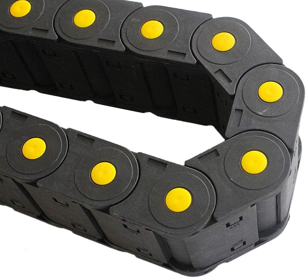2Pcs R55 Plastic Drag Chain Internal Diameter 25mm x 57mm 1M(39.4 inch) Length Cable Wire Carrier Outside Open Enclosed Type for CNC Machine