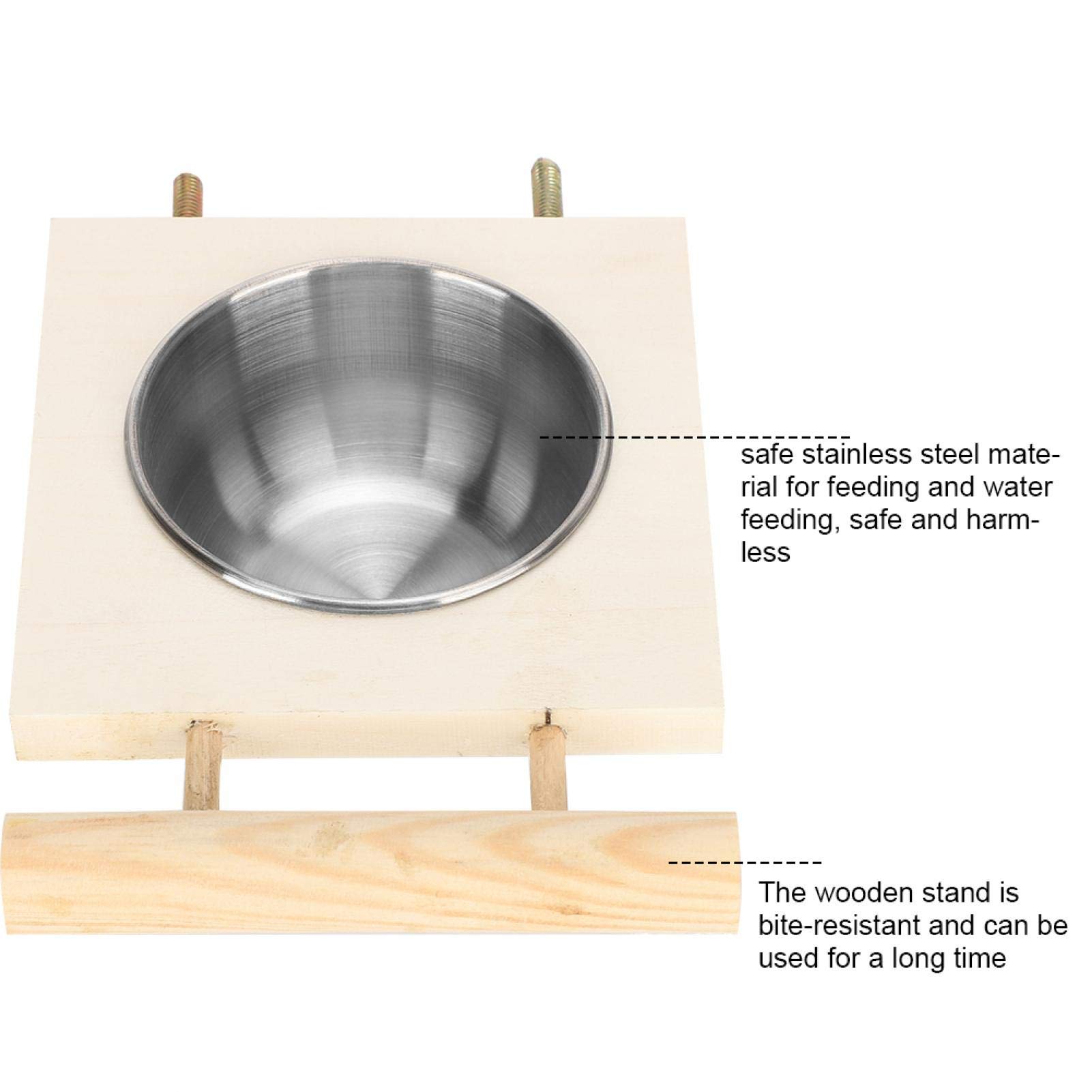 2 Mangiatoie Per Gabbia In Acciaio Inox - Con Gancio, Per Pappagalli, Uccelli, Animali Piccoli - Foto 3