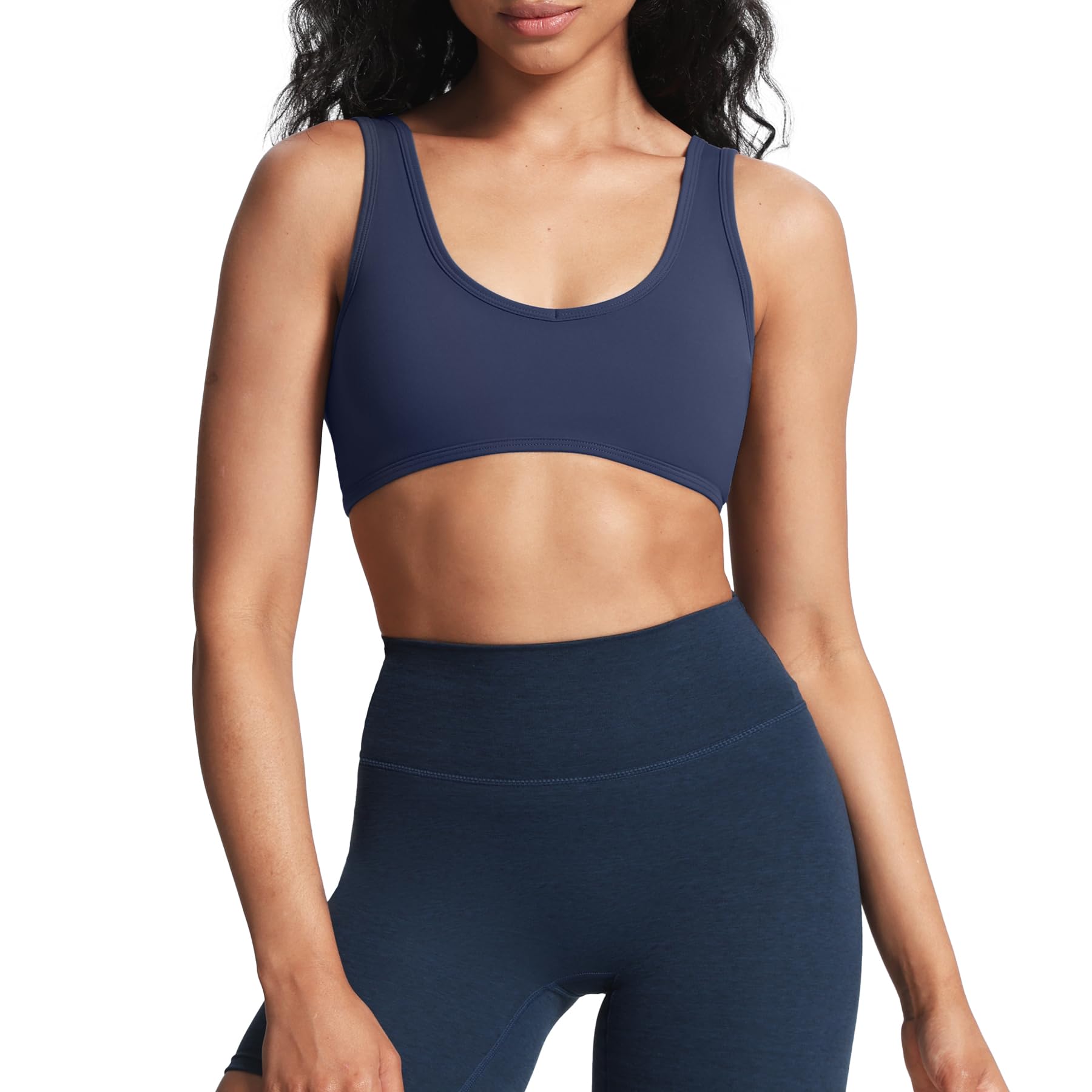 Aoxjox Women's Workout Sports Bras Basic Baddie Fitness Training Gym Bra Yoga Crop Tank