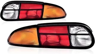 G-PLUS Tail Light Compatible with Chevy Camaro 1993-2002(3 PLUG),NOT Fit 2-Door Tail Lamps Yellow & Red & Clear Lens Halogen Black Housing 5976519 5976520 Luces Traseras Rear Brake Lamps Assembly