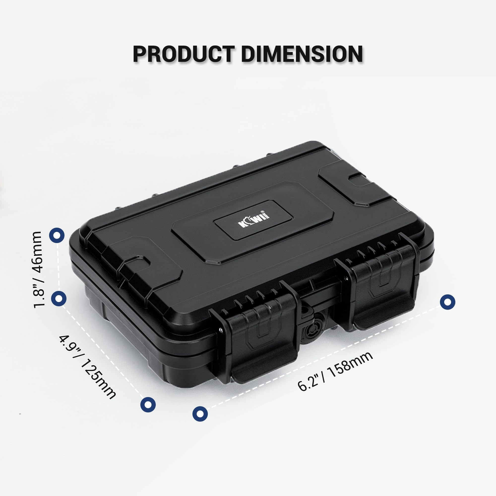 KIWIFOTOS Wasserfeste Knopfzellen-Batterie-Organizer-Hülle, 65 Steckplätze, Batterie-Aufbewahrungsbox für CR2016 CR2025 CR2032 CR2320 CR2325 CR2330 CR2335 CR2354 CR2412 CR2430 CR2450 & LR44 LR41