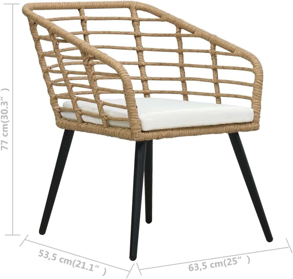 3 Piece Bistro Set,Balcony Bar,Backyard Decor,Balcony Furniture,Afternoon Tea Suit,Comfortable Casual Furniture,Perfect for Patio, Garden, Porch,Family Room,Sitting Area, Poly Rattan Oak