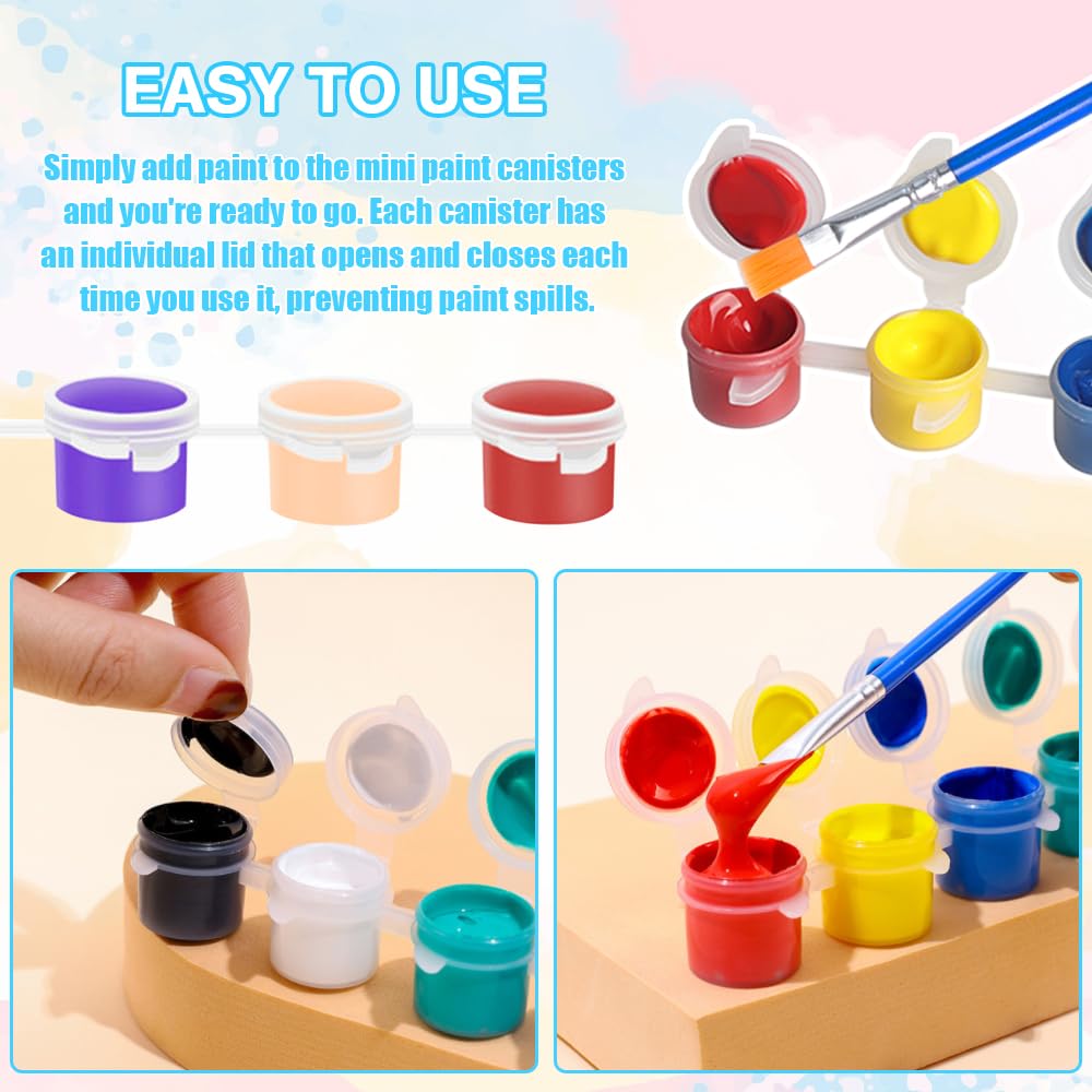30 Strisce Di Vasetti Vernice Vuoti 3ml + 10 Pennelli - Mini Contenitori Per Pittura E Arte, Ideali Per Bambini E Hobby - Foto 8