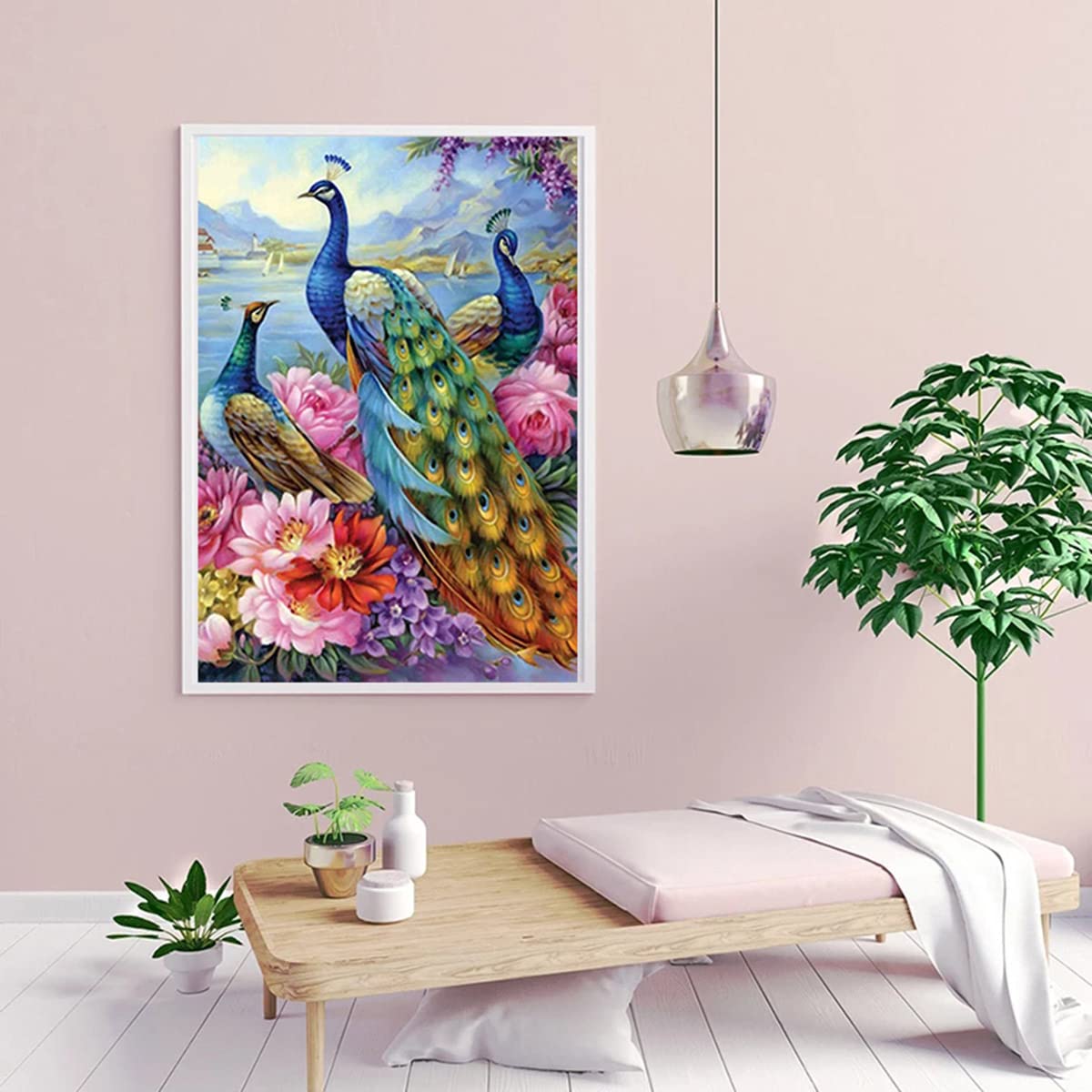 Instarry Fai Da Te 5D Diamond Painting Grandi Dimensioni Pavone Blu