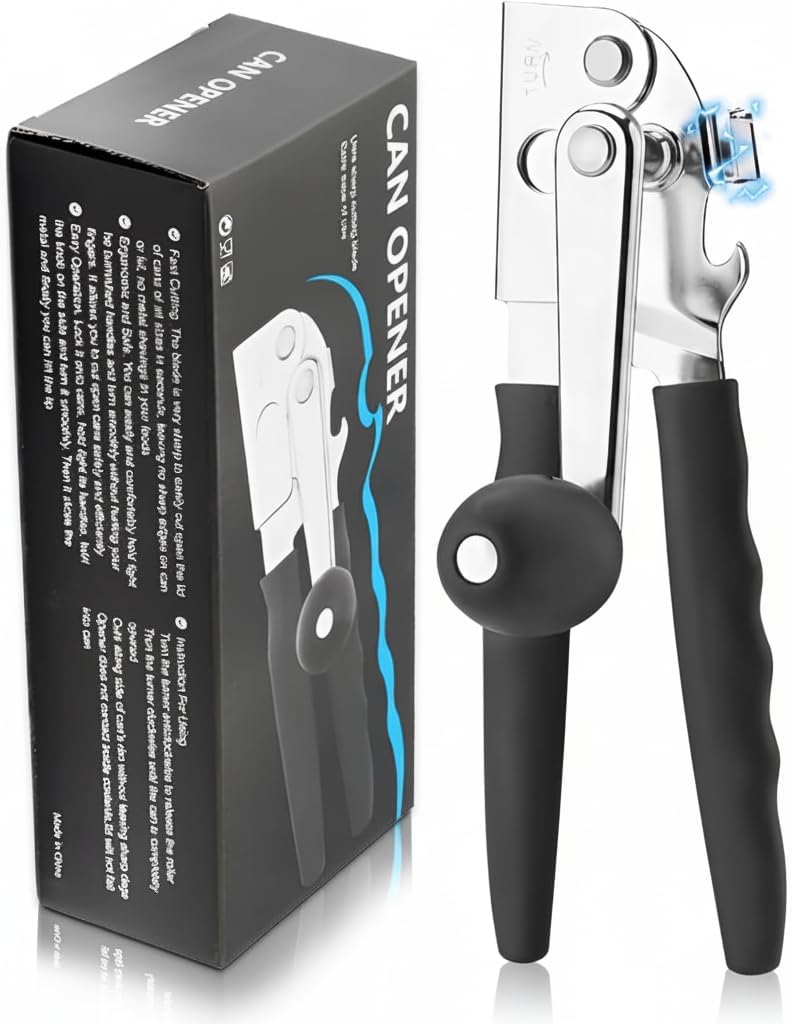 Electric Can Opener – Smooth Edge, Easy One-Touch Can Opener Electric for Seniors with Arthritis, Jar Opener, Compact Countertop Automatic Kitchen Tool for Safe and Effortless Opening