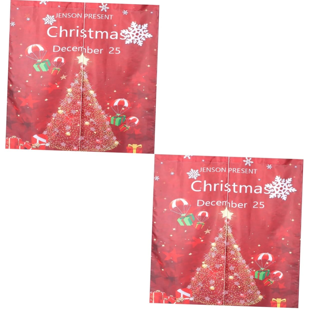 Rideaux occultants arbre de Noël au tombé élégant pour décoration de fenêtre