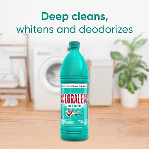 Miniatura 3 de Cloralen Blanqueador líquido de limpieza para el hogar, 32.12 onzas líquidas, limpiador multiusos 3 en 1 para lavandería, baño y cocina, desodoriza,