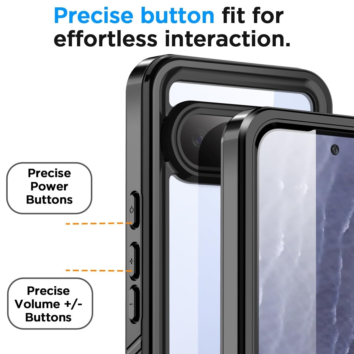 Generic Funda compatible con Google Pixel 10 (color: negro), impermeable, cuerpo completo, a prueba de golpes, parte trasera dura, carcasa completa de silicona a prueba de golpes