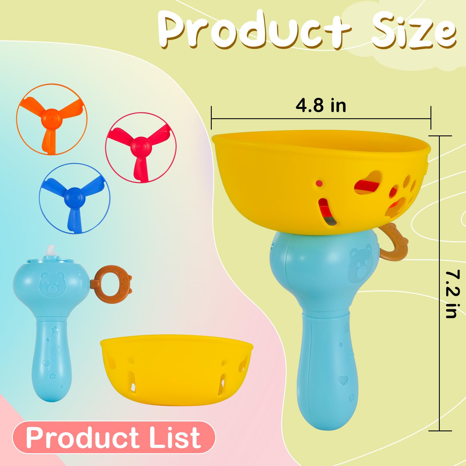 Outdoor Flying Disc Launcher Toys Set Pull-String Launchers Flying Toys Summer Fun Outdoor Activities