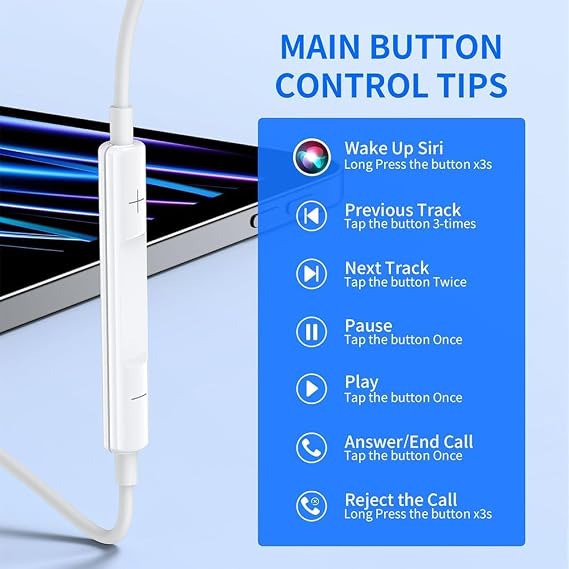 iPhone Kulaklıklar için 2 Paket Kablolu Kulaklık Kulaklık [Tak ve Çalıştır, Bluetooth Yok] Dahili Mikrofon ve Ses Kontrolü Gürültü Azaltma Kulaklıkları iPhone 14/13/12/11/XR/XS/X/8/7/SE/Pro/Pro Max