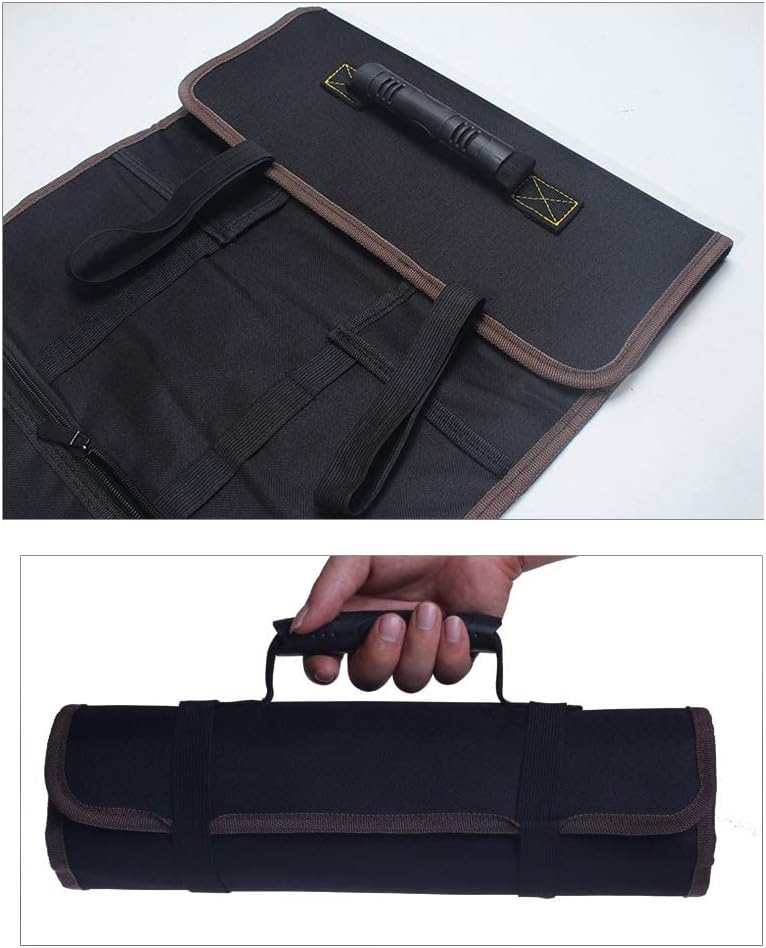 Kani Large Wrench Roll Up Tool Roll Pouch Bag with 22 Pockets, Waterproof Canvas Wrench Roll Organizer Bag for Craftwork Handyman Electrician