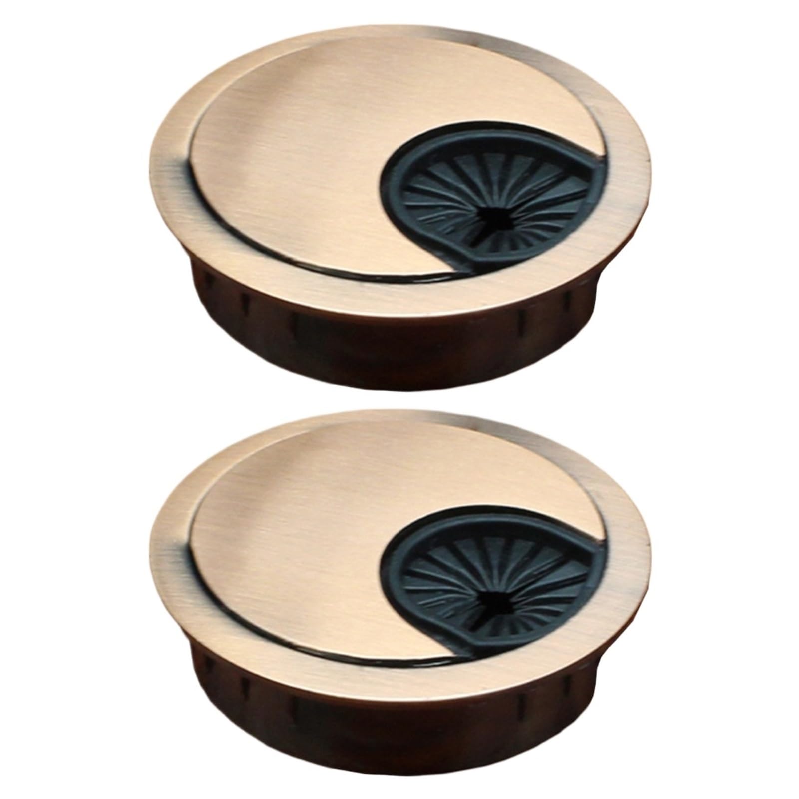 Desk Cable Grommet 30pcs Cable Management Grommet Desk Hole Covers Round Enhanced Aesthetics Cover(Red Bronze 53MM)