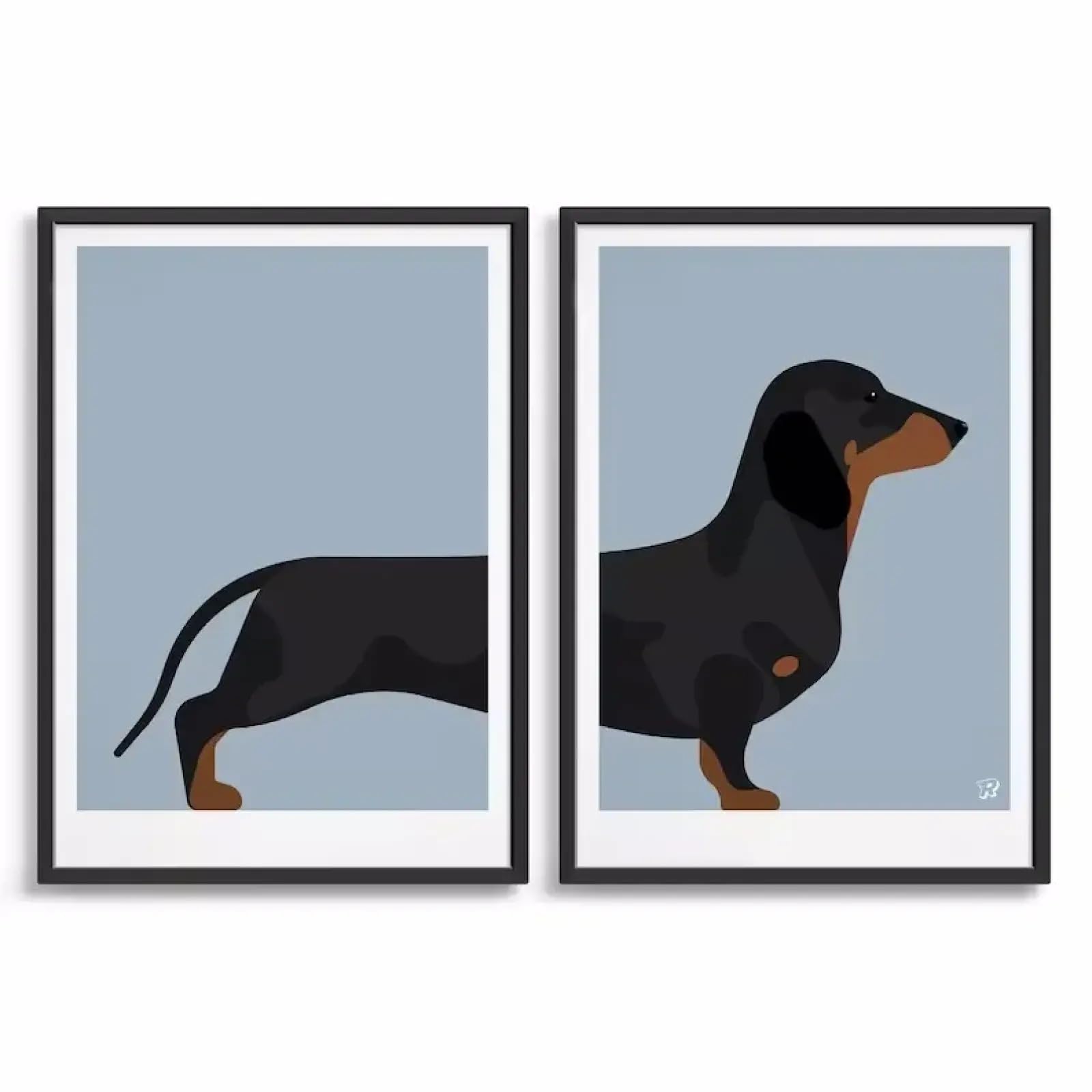 Art mural teckel mignon pour embellir un grand mur de salon vide - 8