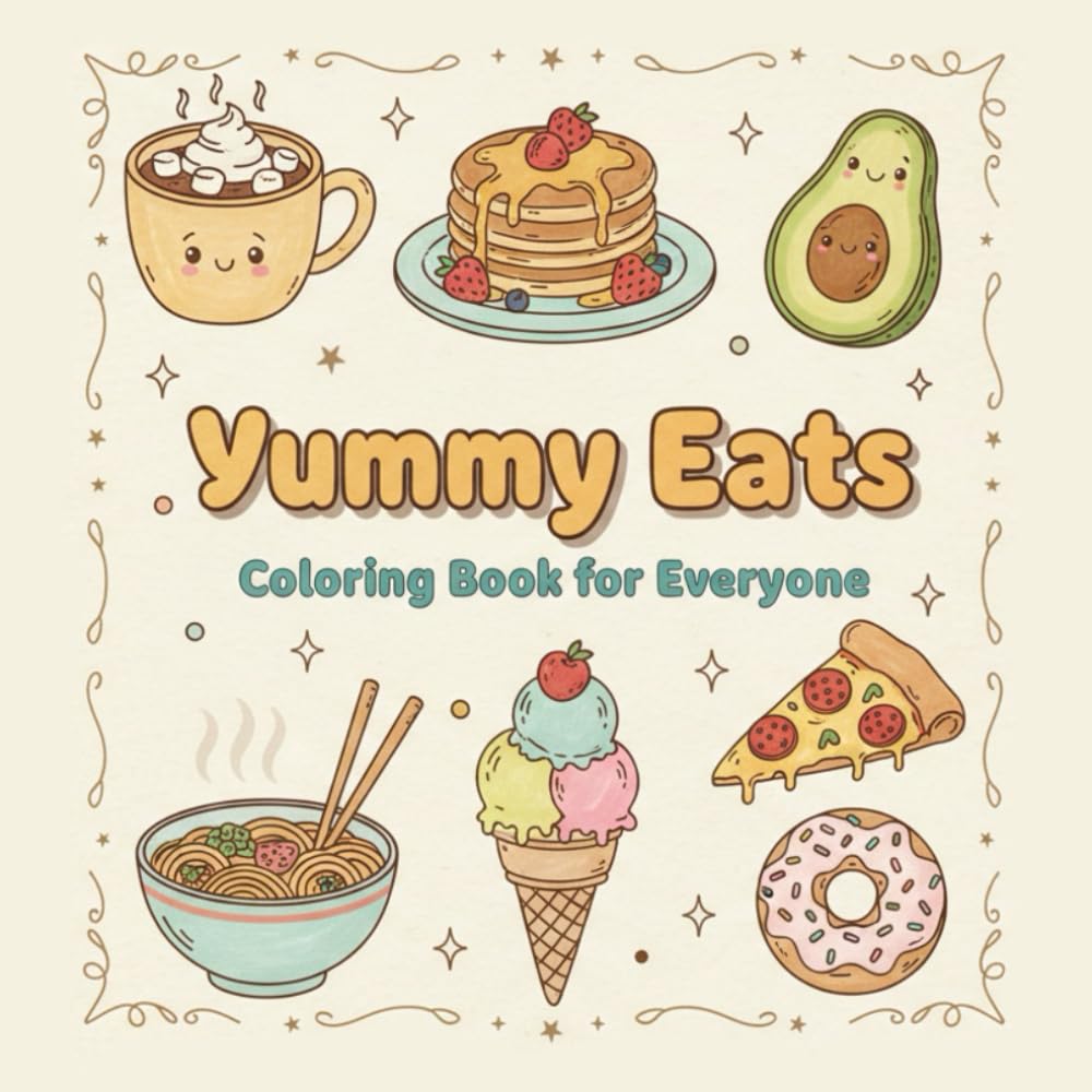Yummy Eats: A Cozy Coloring Book of Foods and Treats