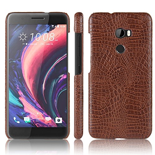 Compatible con HTC One X10 Funda,Funda Protectora para teléfono 2 en 1 (PC+Piel) Brown