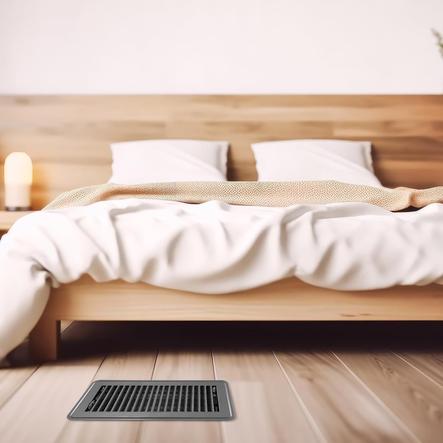 4 x 10'' Floor Vent Covers Heavy Duty Floor Register Metal Heat Vent Covers with Rust Proof Finish for Home Heater (Gray,4 Pcs)