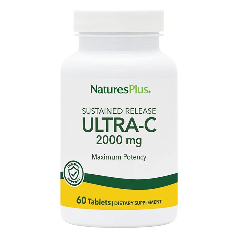 NaturesPlus Vitamina C de liberação prolongada com rosa-mosqueta 2.000 mg, 60 comprimidos