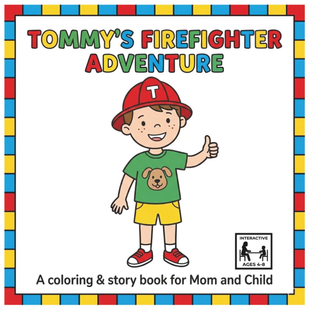 Tommy's Firefighter Adventure: Coloring Book for Kids | Interactive Book Kids | Story Book For Kids | Inspiring Story Book For Kids | Mom And Child ... for Children Ages 4-8 (Tommy's Adventures)